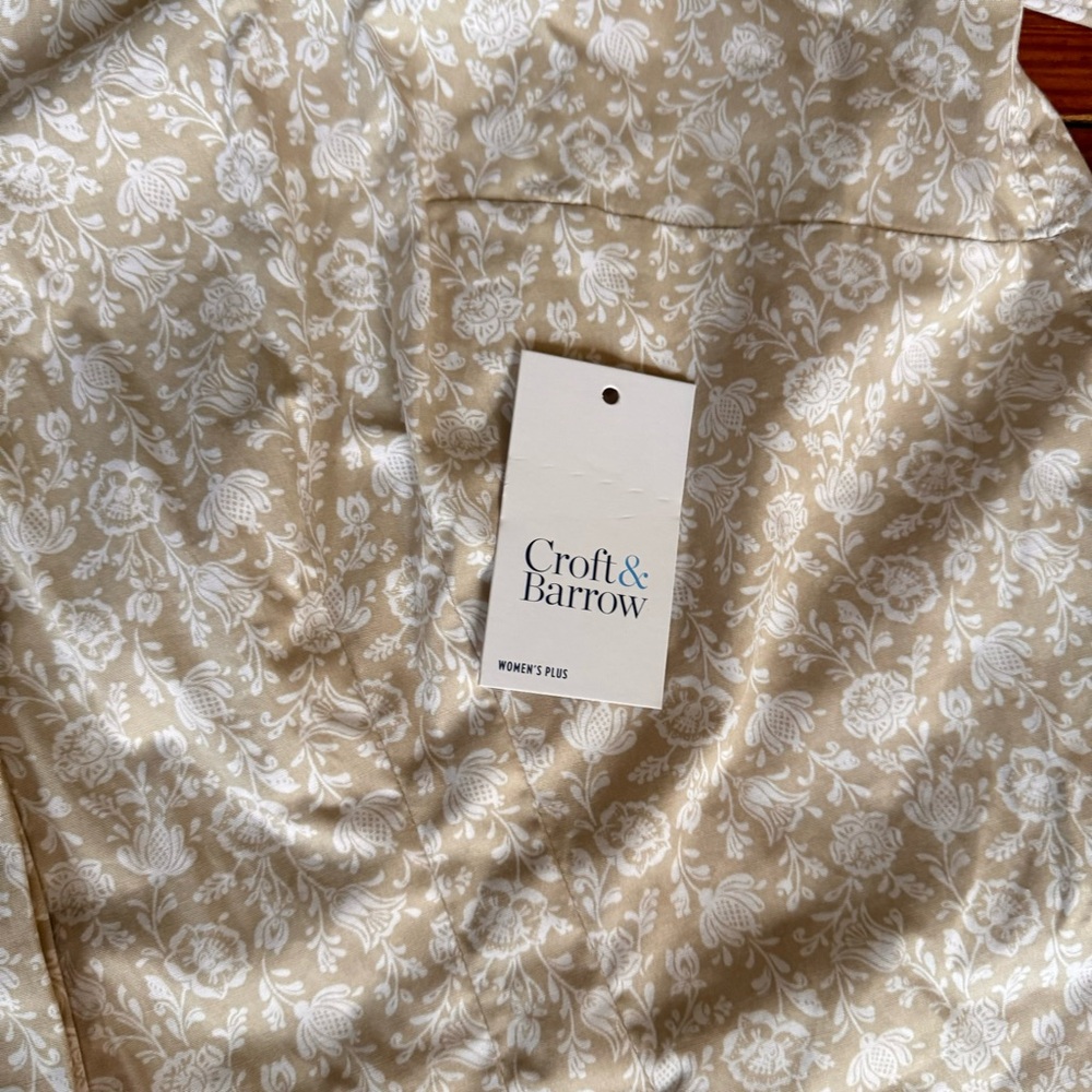 Croft & Barrow Floral Button Down 3/4 Sleeve Top Size 1X NWOT - Picture 9 of 13